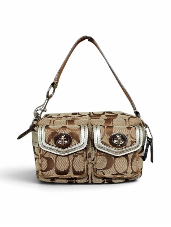 Coach Handbags - Like New Coach Legacy Signature Mini Double Turnlock Satchel W/ Chrome HW
